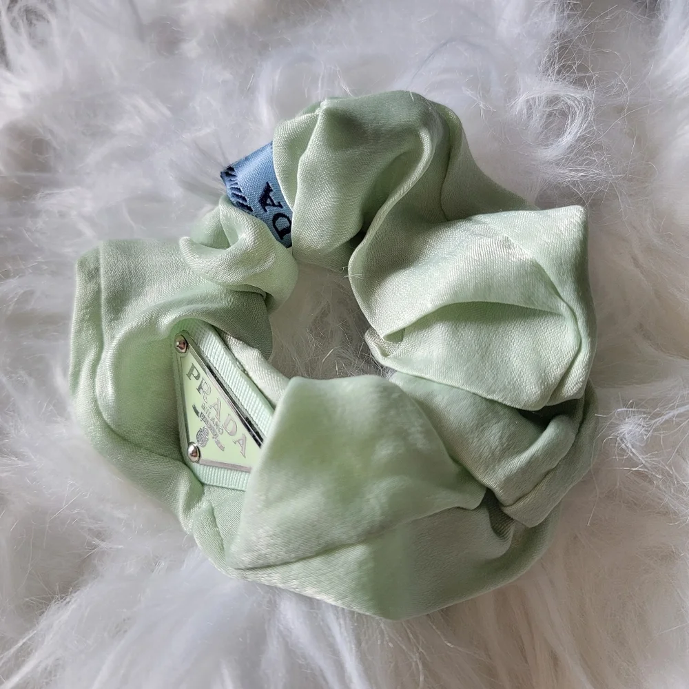 Last One! Elegant Mint Green Satin Silk Hair Tie